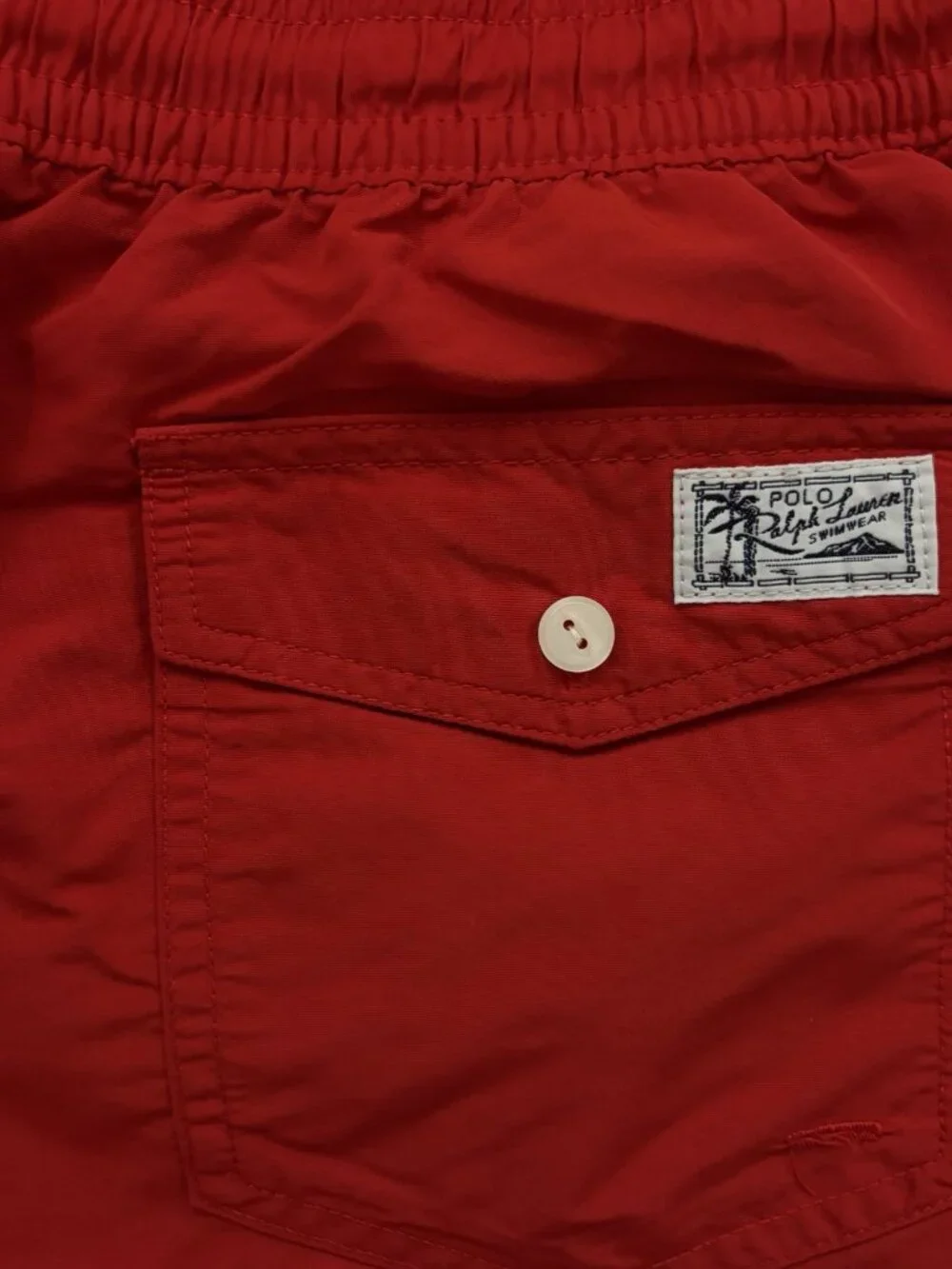 Polo Ralph Lauren Men's XL Red Swim Trunks Navy Waistband Pony Mesh Lined